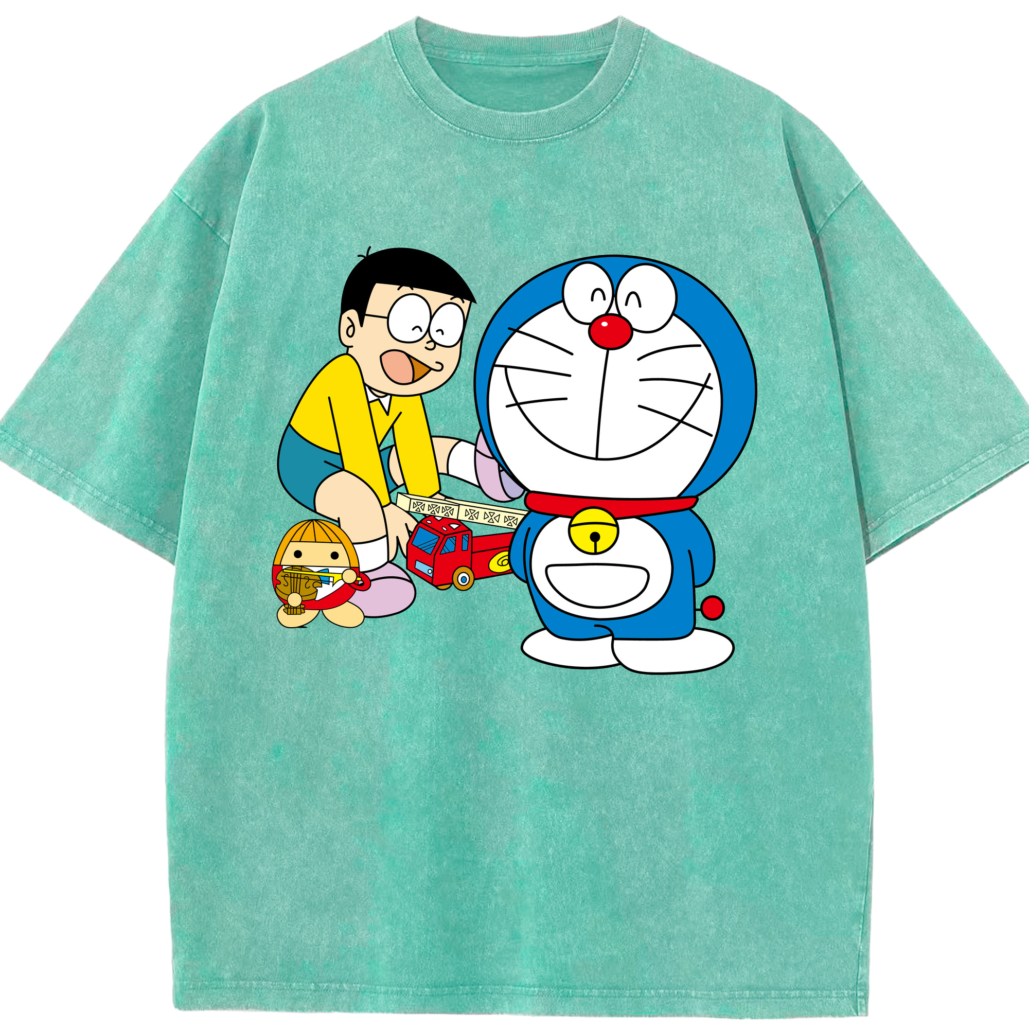 （画像用） ドラえもん Doraemon 綿100% ヴィンテージ風 半袖Tシャツ（フロントプリント）
